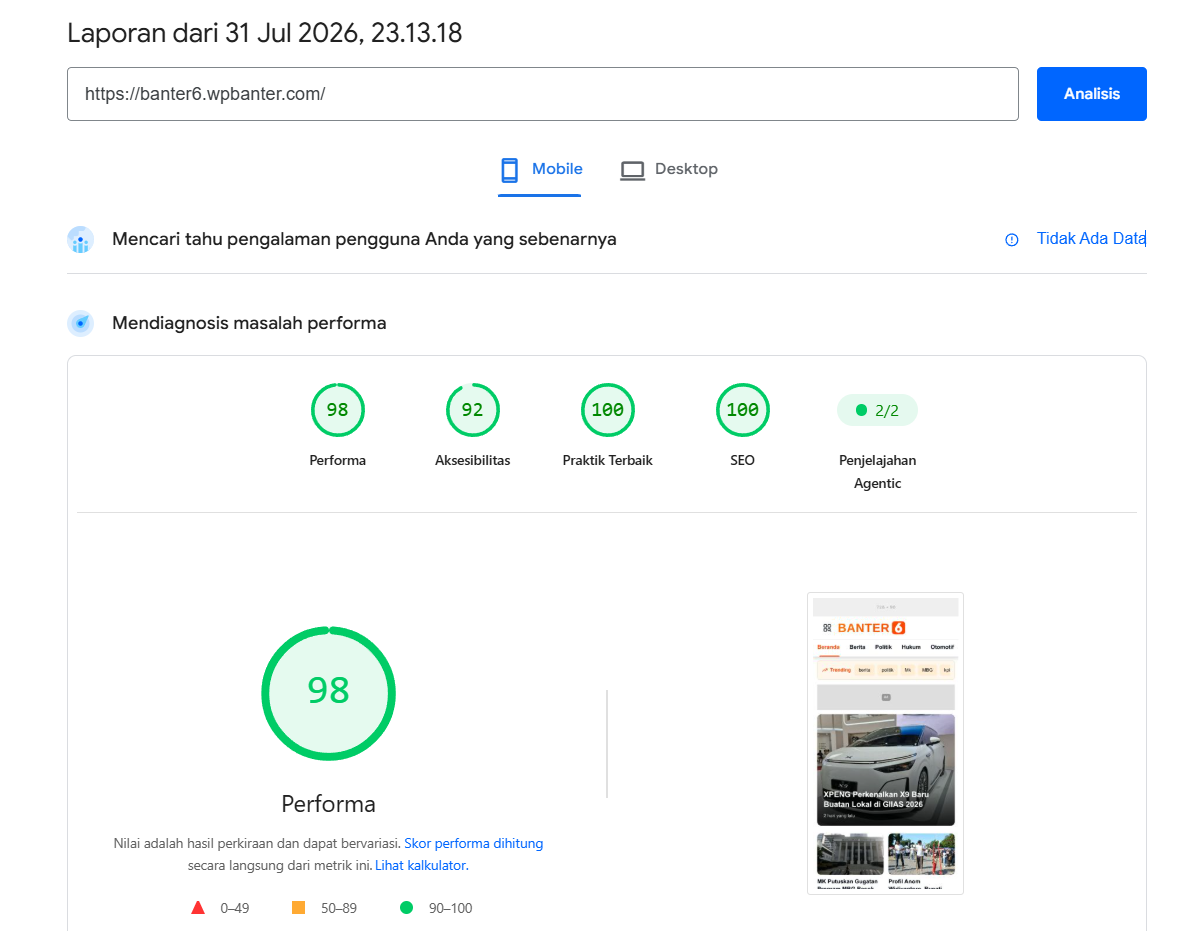 Banter6 Template WordPress Berita Mirip Liputan6.com - Preview 2